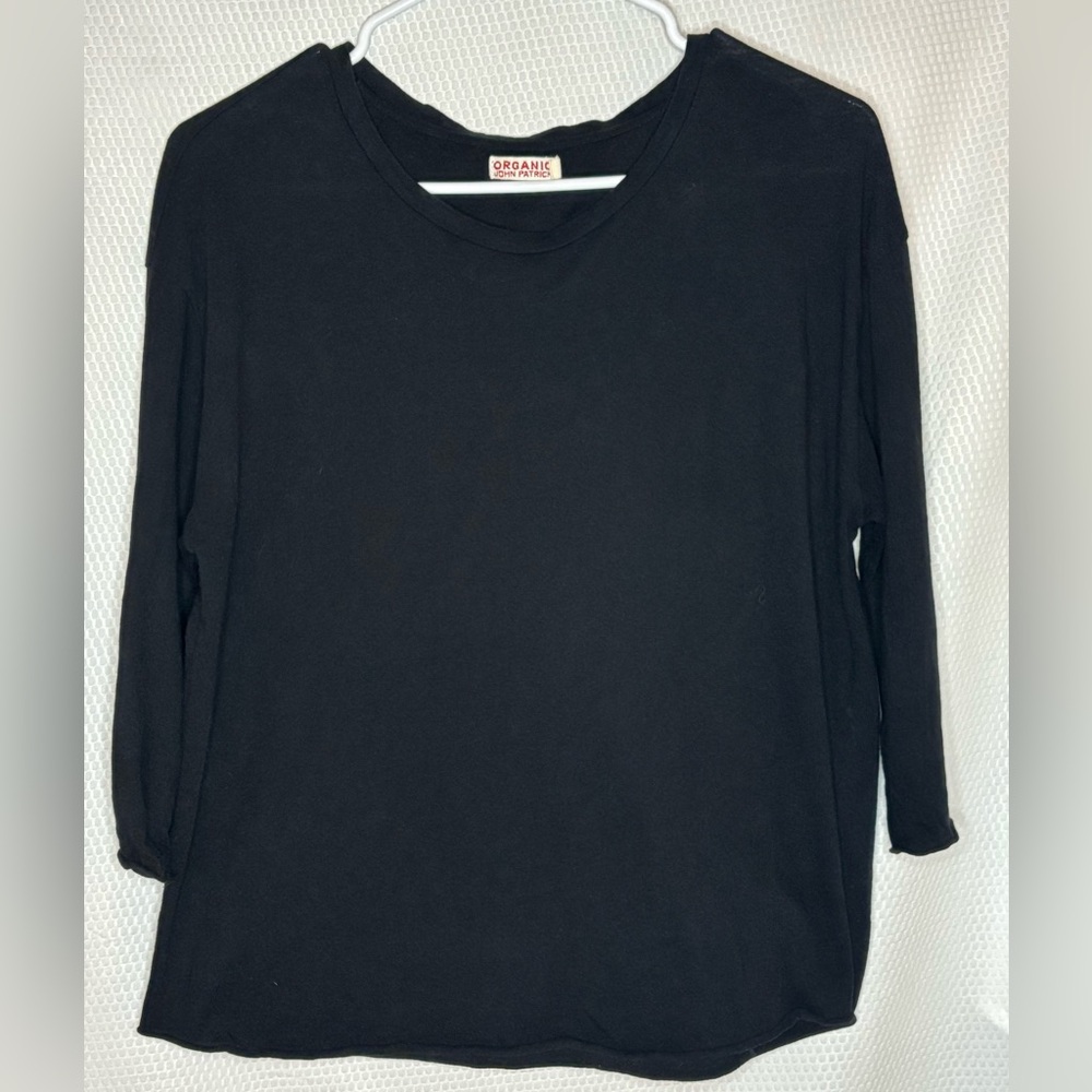 Organic by John Patrick 3/4 Sleeve Cotton T-Shirt / SMALL
